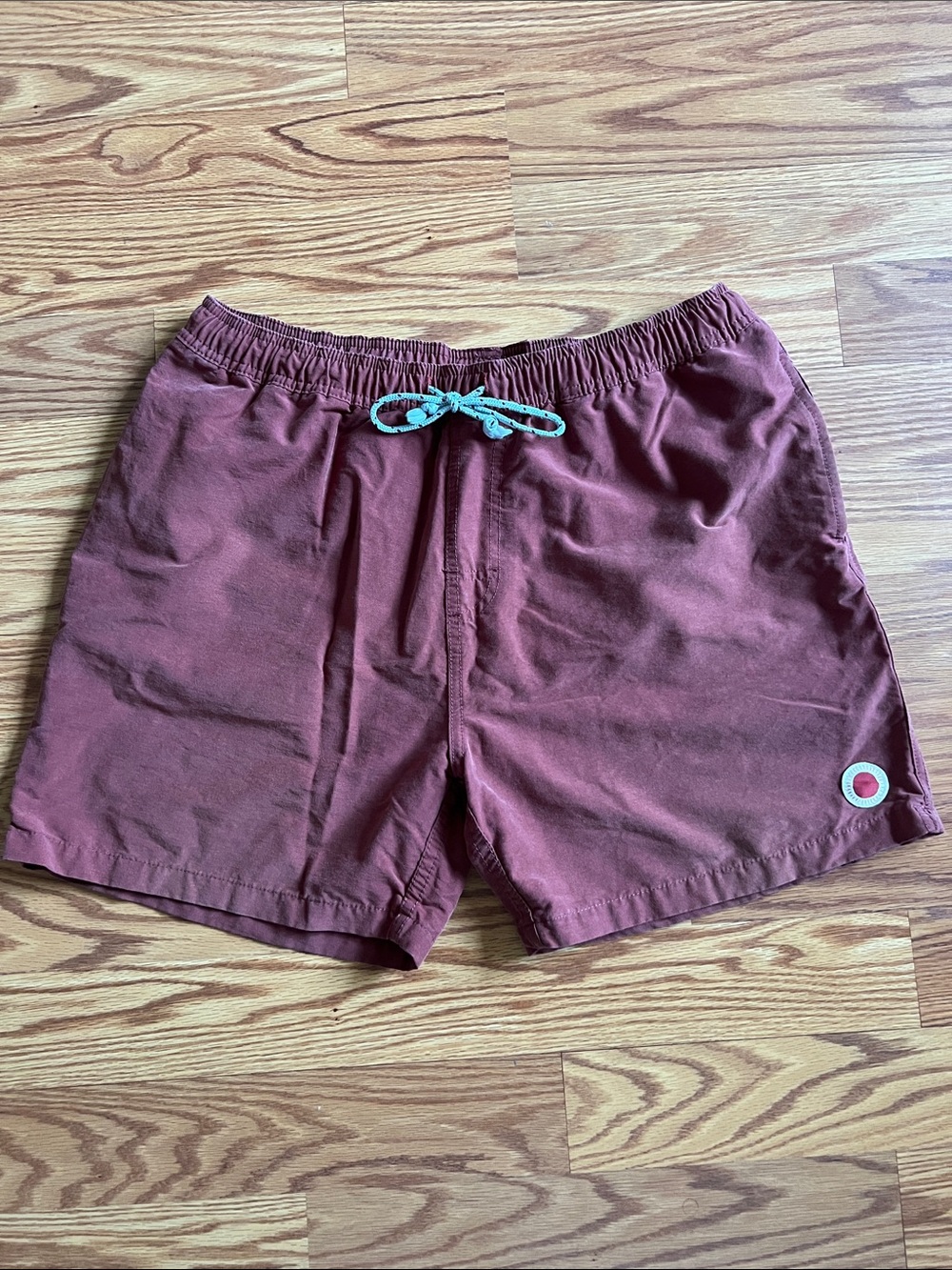 Mollusk California Men's Maroon Hybrid Drawstring Shorts with Contrast Tie